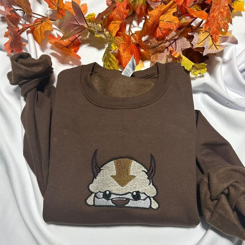 Bison Embroidered Sweatshirt | Trendy Crewneck Pullover | Soft & Cozy Y2K Aesthetic | Vintage Nature-Inspired Design |...