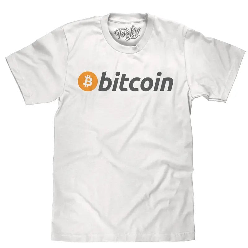 Bitcoin Cryptocurrency Logo T-Shirt - White Hoodie, Sweatshirt | UrbanDripWear.com