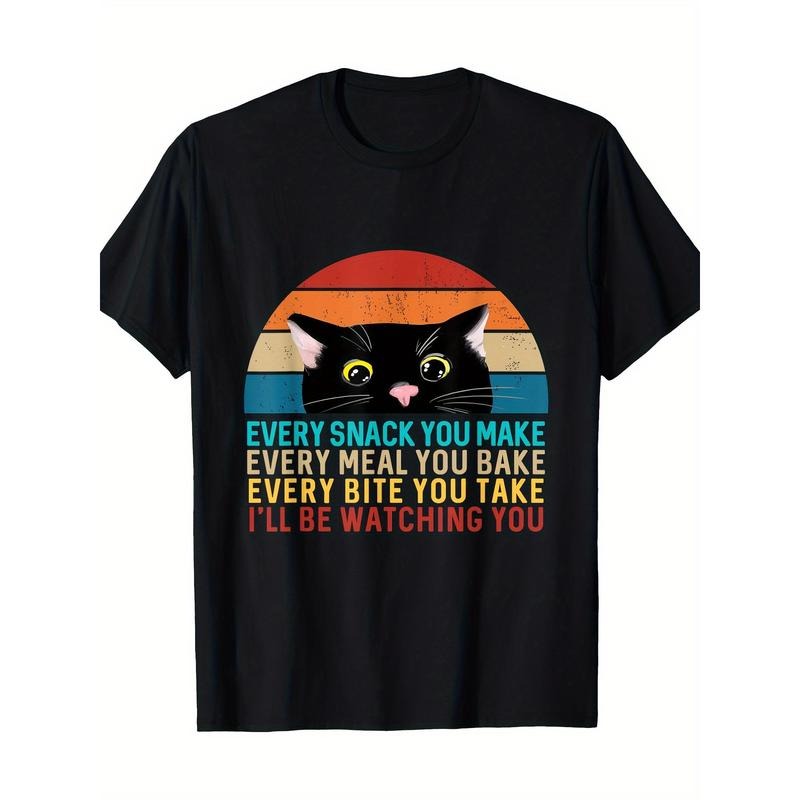 Black Cat Themed Every Snack You Make Retro Peeking Cat T-Shirt 100%cotton Made in USA Hoodie, Sweatshirt | UrbanDripWear.com