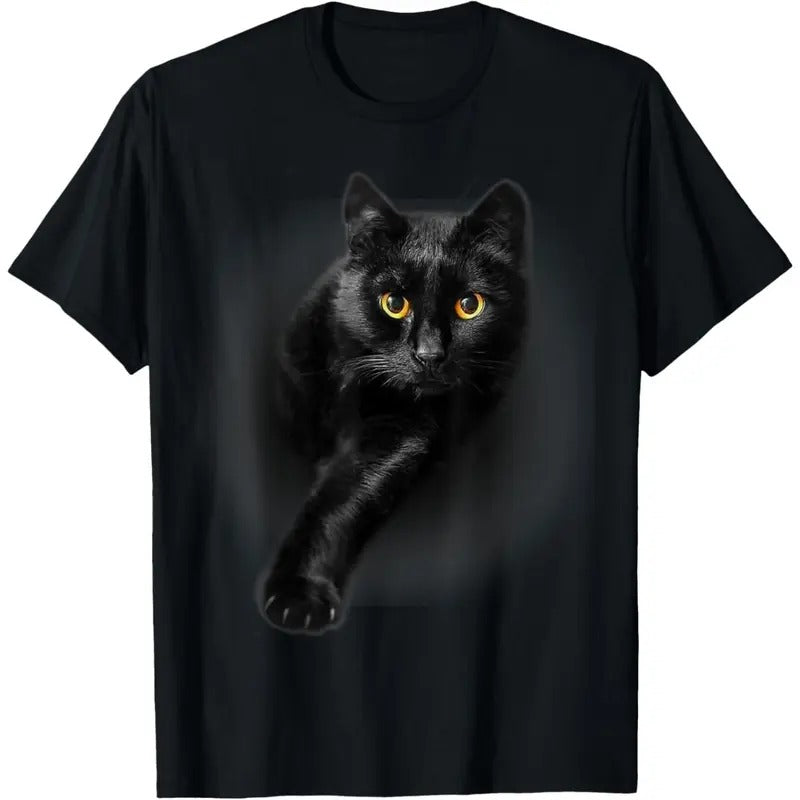 Black Cat Yellow Eyes T-Shirt Cats Tee Shirt Gifts T-Shirt made in usa Hoodie, Sweatshirt | UrbanDripWear.com