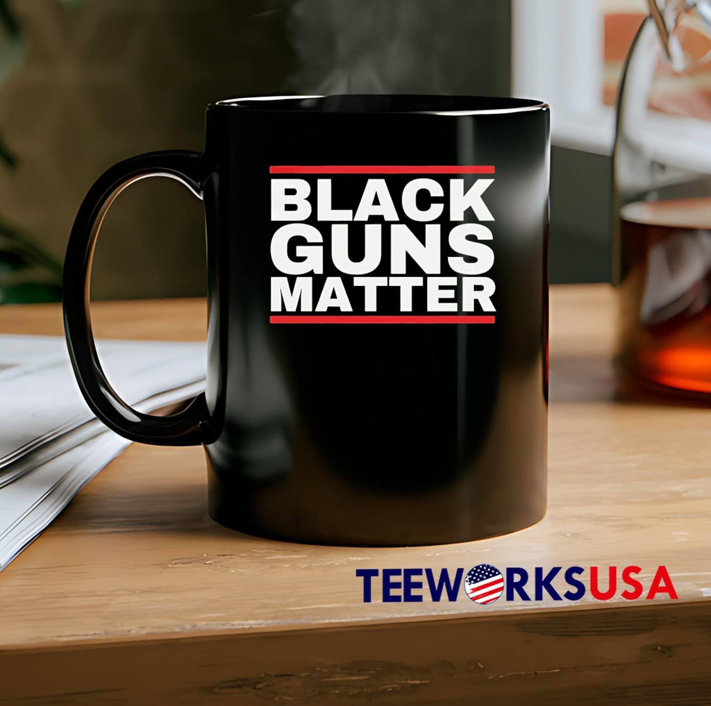 Black Guns Matter Red Line Logo T-Shirt