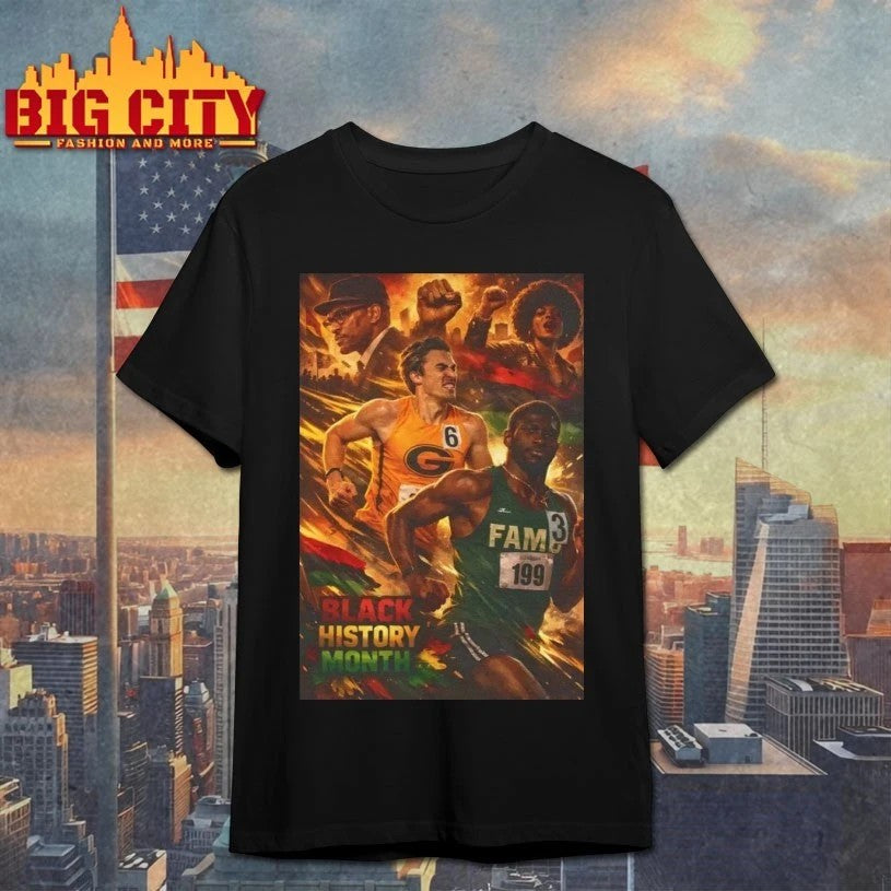 Black History Month SWAC Legacy Showdown Grambling State vs Florida A&M Track & Field Tribute T-shirt