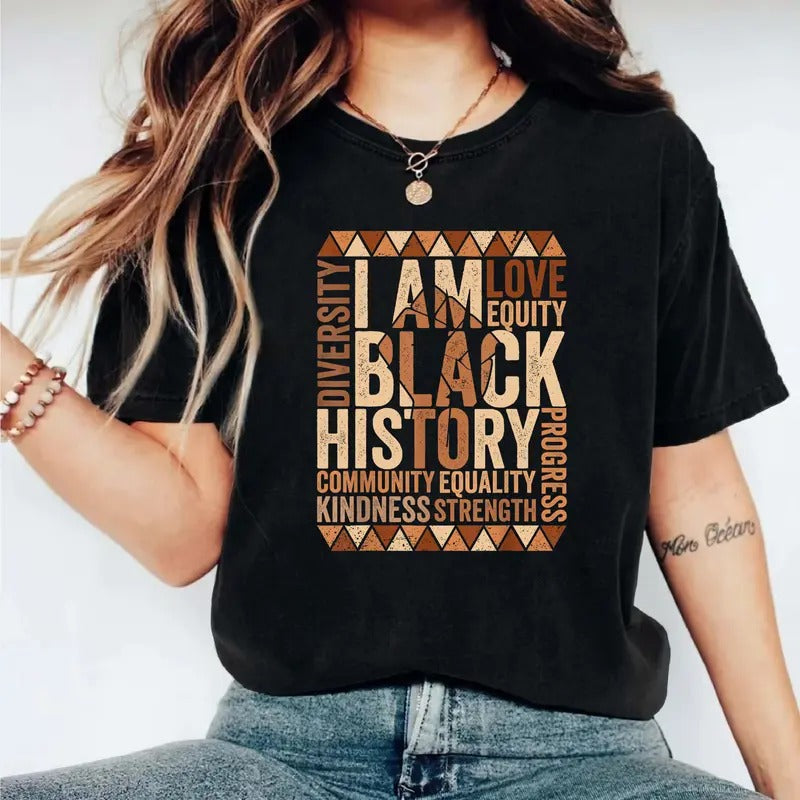 Black History T-Shirt, Celebrating Black History Shirt, Black Pride Tee, Afro Women Gift Tee, Black Leaders Shirt,...