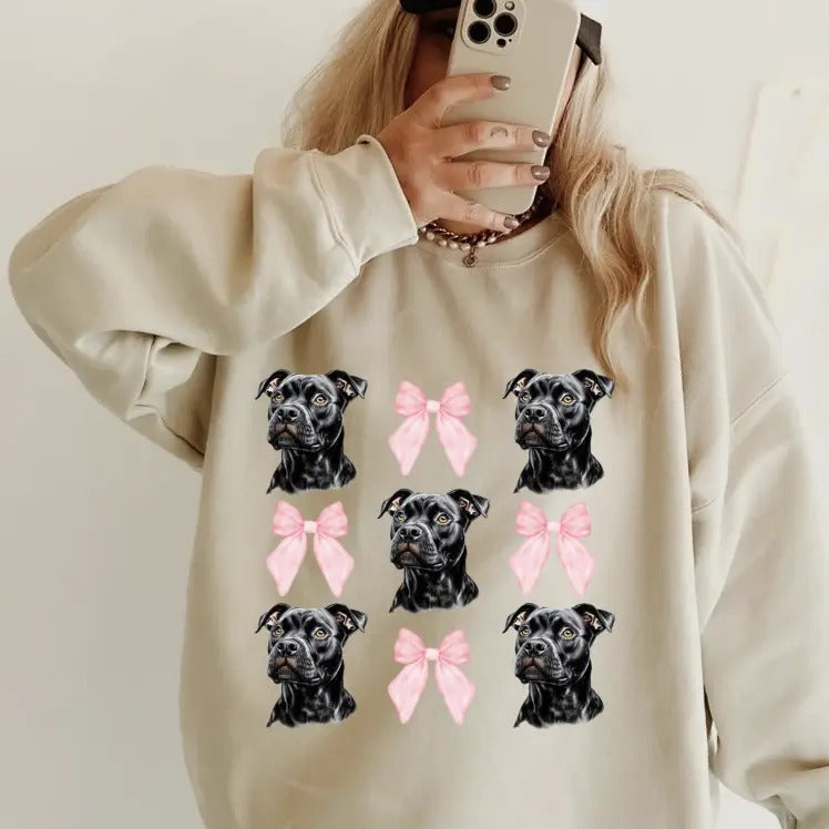 Black Pitbull  CREWNECK SWEATSHIRT Womenswear Casual Comfortable T-Shirts, Hoodie | UrbanDripWear.com