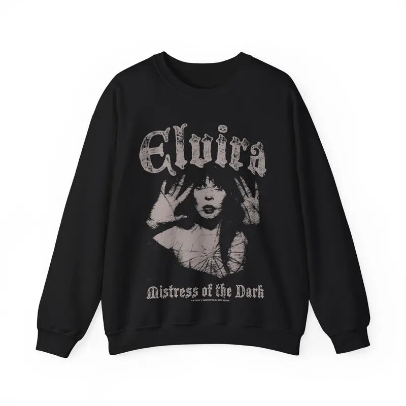 Black Sweatshirt Elvira Mistress of Darkness Unisex Collection T-Shirts, Hoodie | UrbanDripWear.com