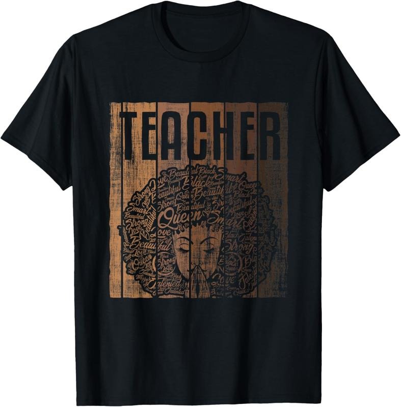 Black Woman Teacher Shirt Afro African American Melanin T-Shirt Cotton Fit Hoodie, Sweatshirt | UrbanDripWear.com