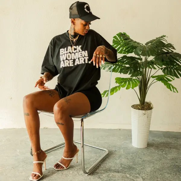 Black Women Are Art Unisex Oversized T-Shirt Heavy Duty Fabric christmas shirt Hoodie, Sweatshirt | UrbanDripWear.com