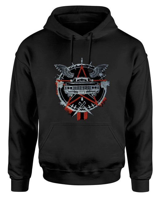 Supernatural - Pentagram Sam and Dean Inspired Black Hoodie