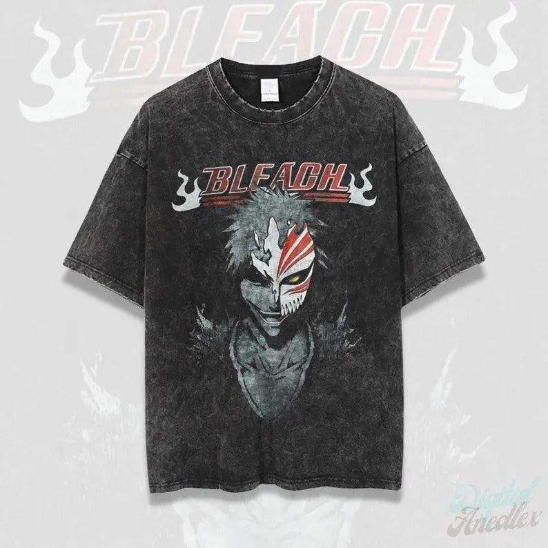 Bleach Anime Shirt, Anime Shirt, Manga Shirt, Gift for him, Anime Washed T-shirt Cotton Menswear Hoodie, Sweatshirt