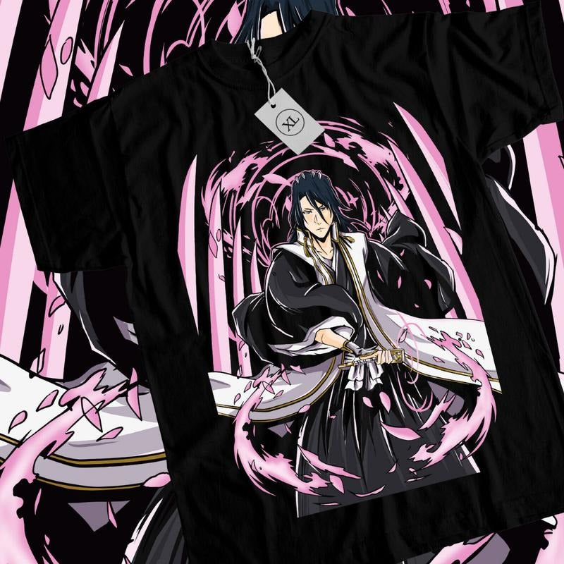 Bleach Anime T-Shirt & Sweatshirt, Byakuya Kuchiki Graphic Tee, Anime Manga Lover Gifts Ball Cotton Hoodie