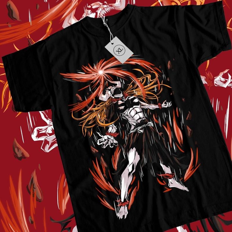 Bleach Anime T-Shirt & Sweatshirt, Ichigo Vasto Lorde Form Graphic Tee, Anime Manga Lover Gifts Ball Cotton Hoodie
