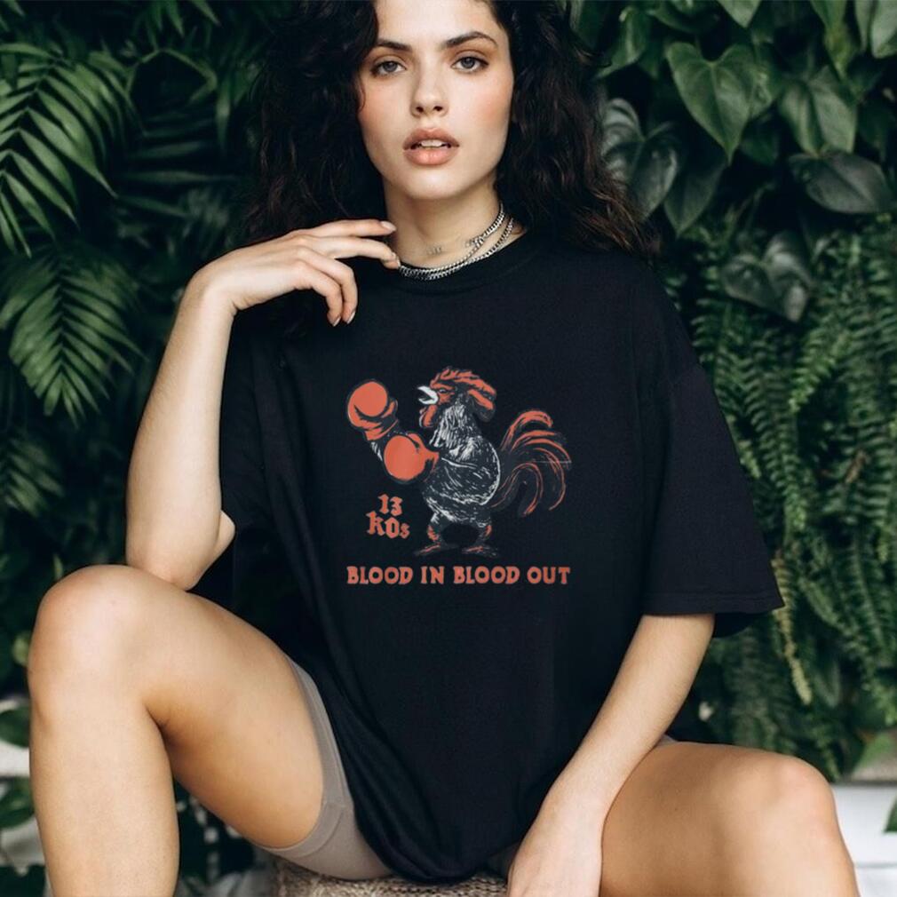 Blood In Blood Out 13 KOs Rooster Boxing Graphic T Shirt