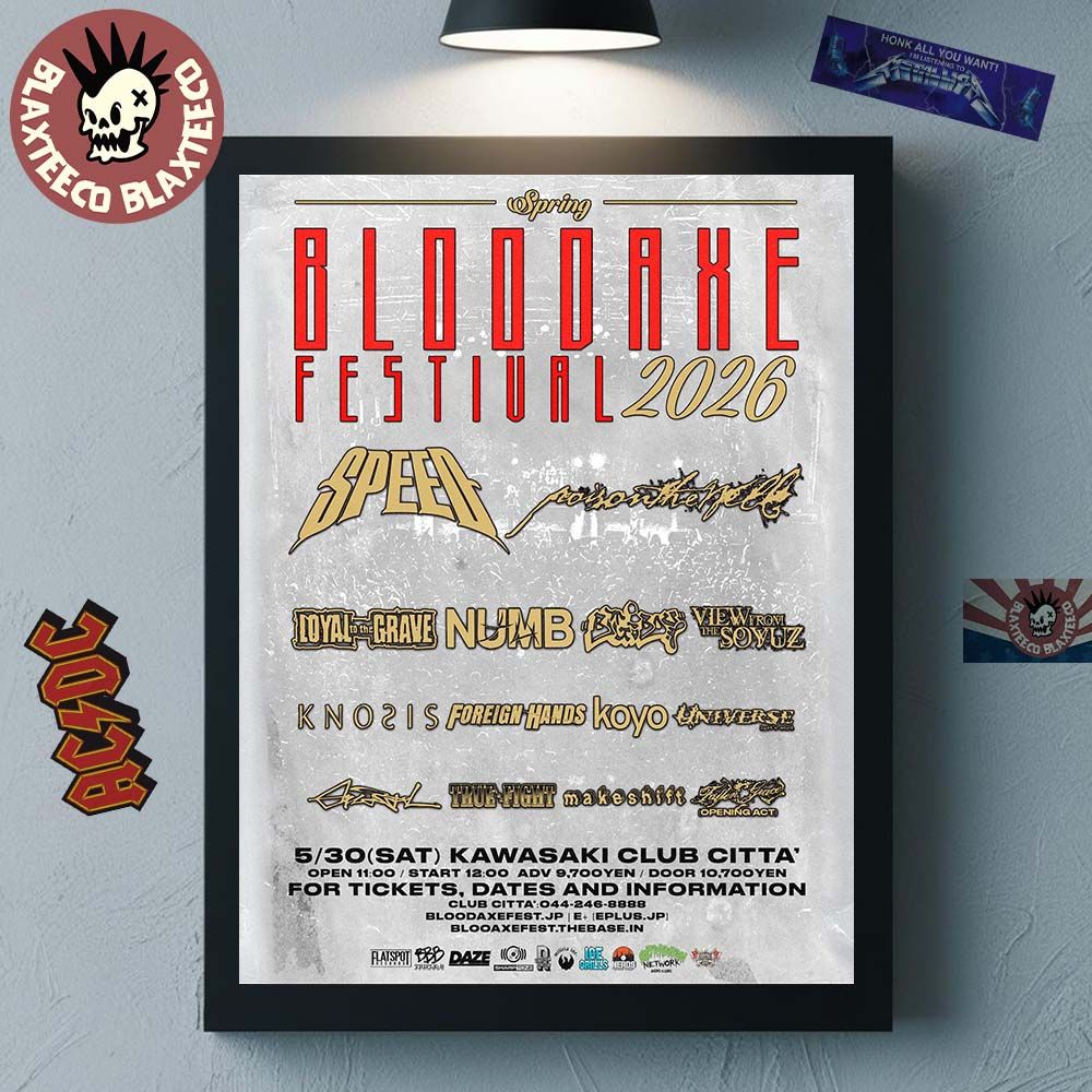 Bloodaxe Festival Spring 2026 Full Lineup In Japan At Kawasaki Club Citta Home Decor Poster Canvas