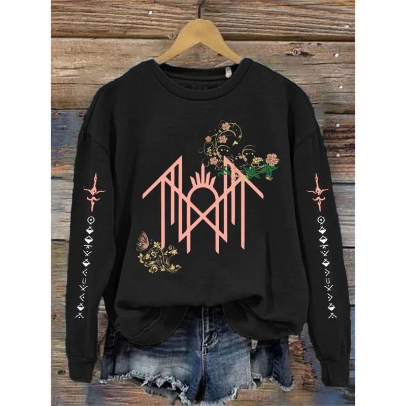 Blooming Symbol Print Vintage Sweatshirt, Gift For Fan Sleeves With Designs T-Shirts, Hoodie | UrbanDripWear.com