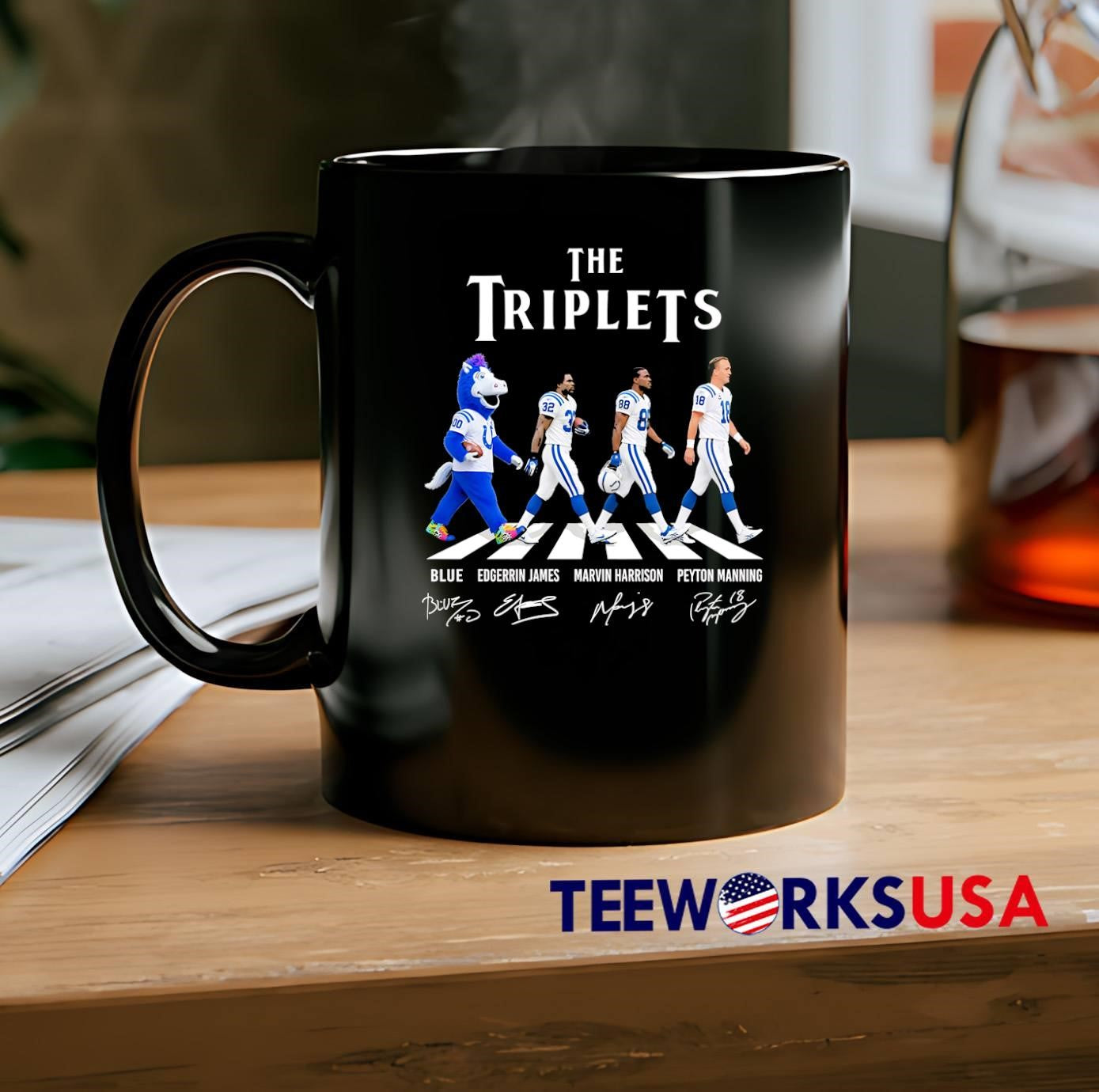 Blue, Edgerrin James, Marvin Harrison, Peyton Manning The Triplets Colts T-Shirt