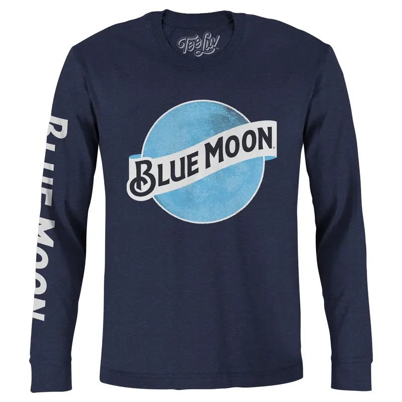 Blue Moon Long Sleeve T-Shirt - Navy Hoodie, Sweatshirt | UrbanDripWear.com