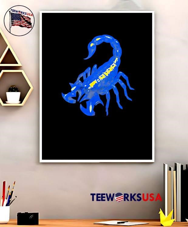 Blue Neon Scorpion Venom Strike Men’s T-Shirt