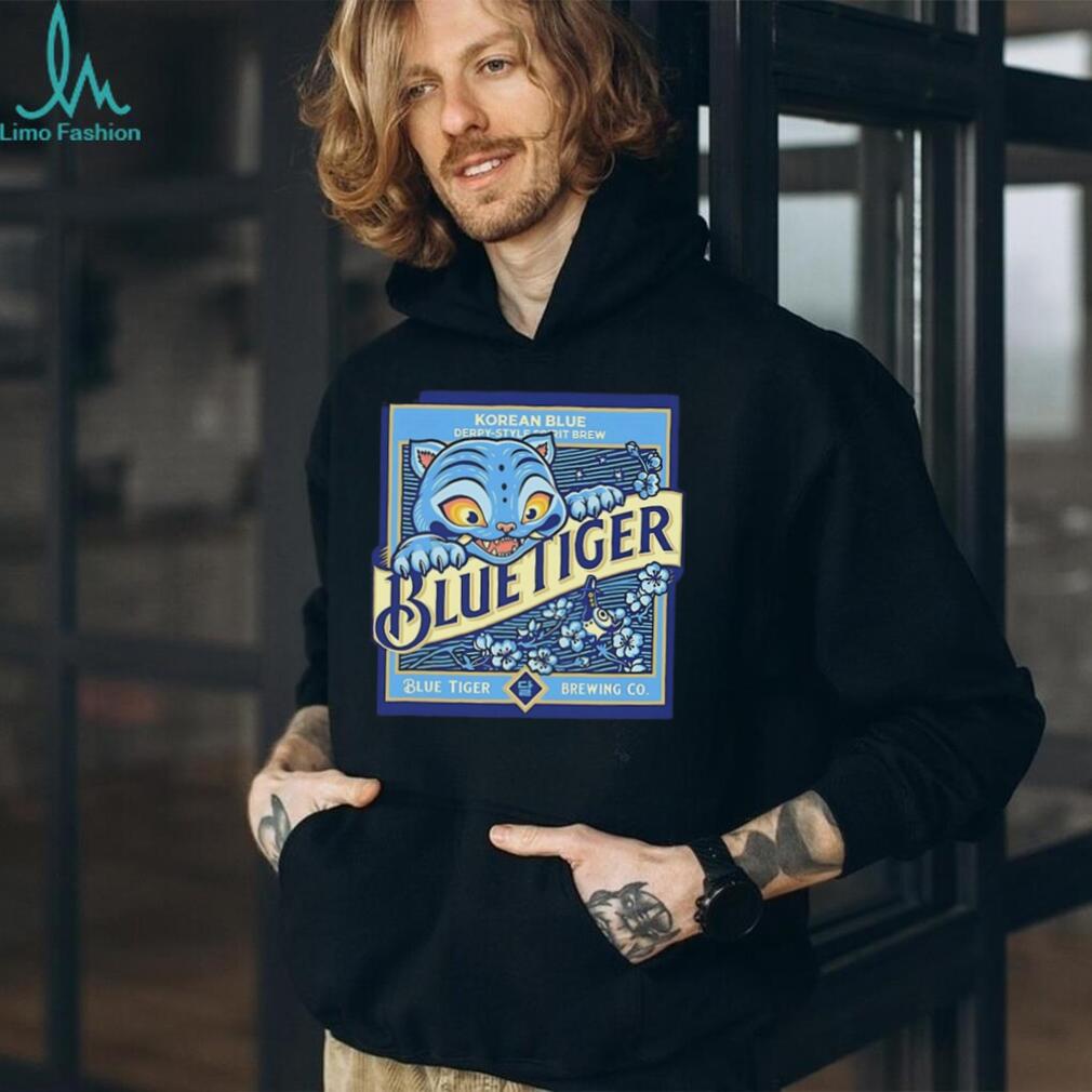 Blue Tiger Korean Brewing Co Vintage Logo T Shirt