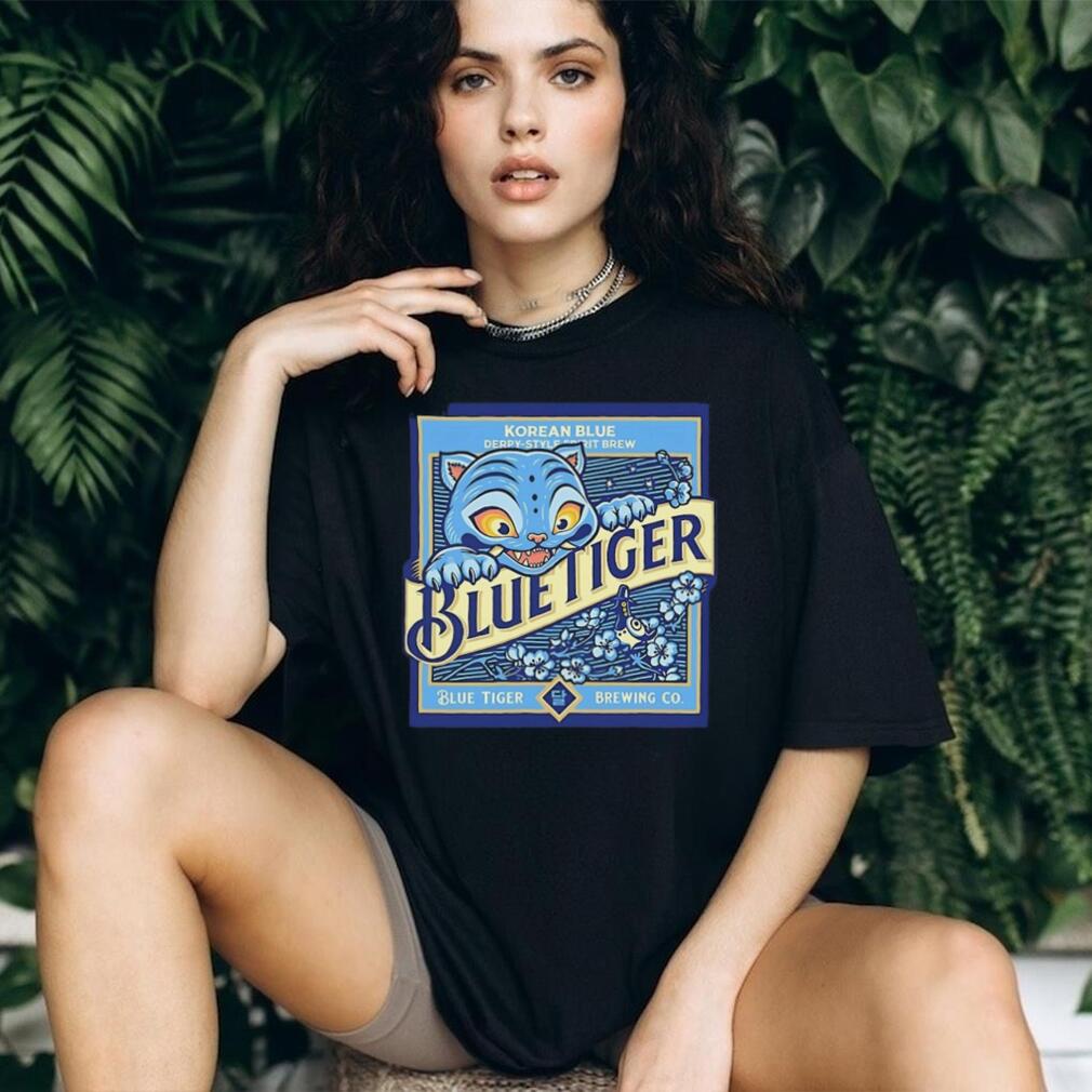Blue Tiger Korean Brewing Co Vintage Logo T Shirt