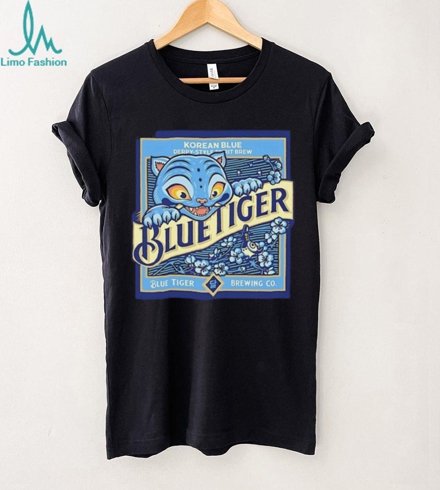 Blue Tiger Korean Brewing Co Vintage Logo T Shirt