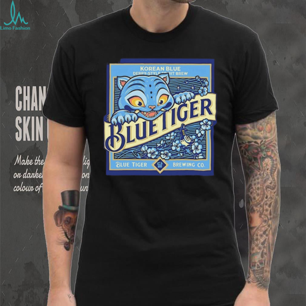 Blue Tiger Korean Brewing Co Vintage Logo T Shirt
