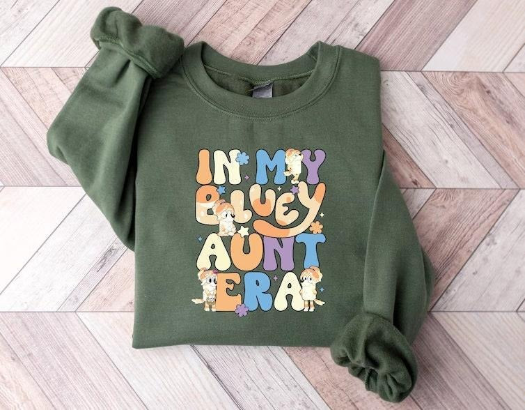 Bluey Aunt Era Shirt, Bluey Family Shirt, Bluey  sweater Hoodie, Sweatshirt | UrbanDripWear.com