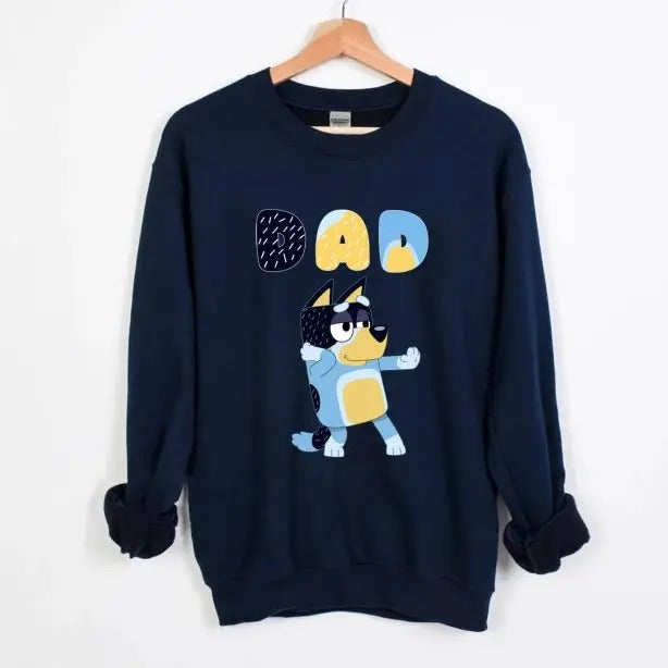 Bluey Dad Fathers Day Sweatshirt T-Shirts, Hoodie | UrbanDripWear.com