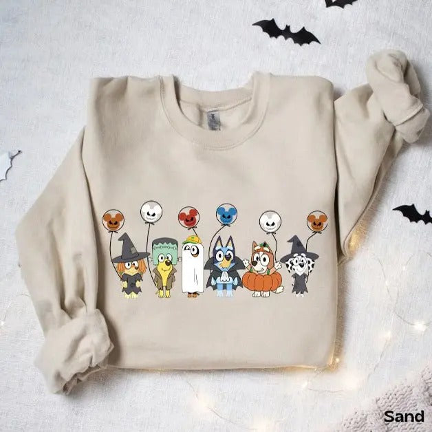 Bluey Halloween Sweatshirt, Bluey Shirt, Bluey Trick Or Treat Shirt, Happy Halloween Shirt, Halloween Sweatshirt Hoodie
