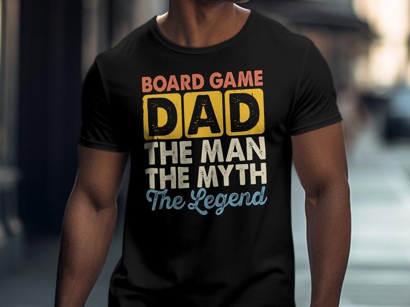 Board Game Dad T-shirt The Man The Myth The Legend Father's Day Gift Men's Casual Tee Fun Family Gaming Shirt Hoodie,...