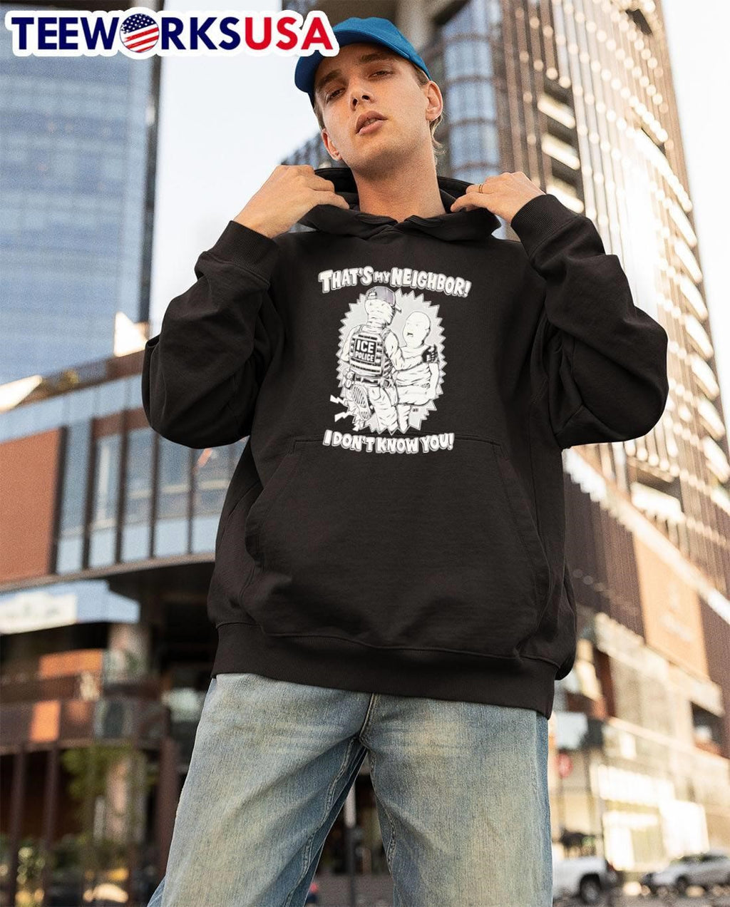 Bobby Hill Kicking ICE Police Agent That Is My Neighbor I Do Not Know You T-Shirt