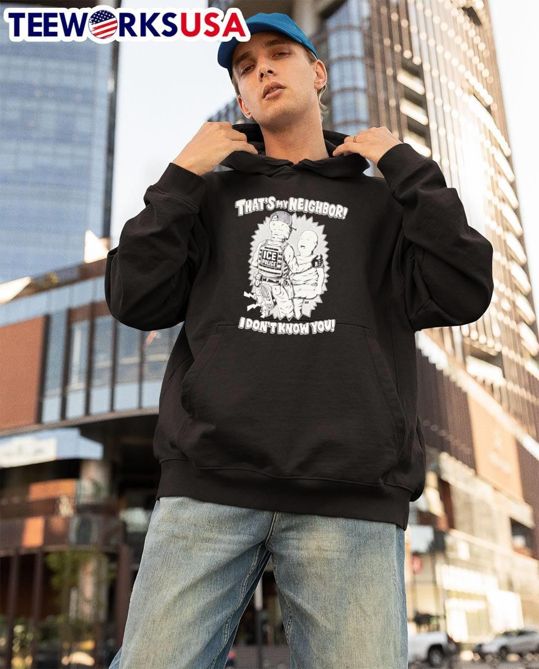Bobby Hill Kicking ICE Police Agent That Is My Neighbor I Do Not Know You T-Shirt
