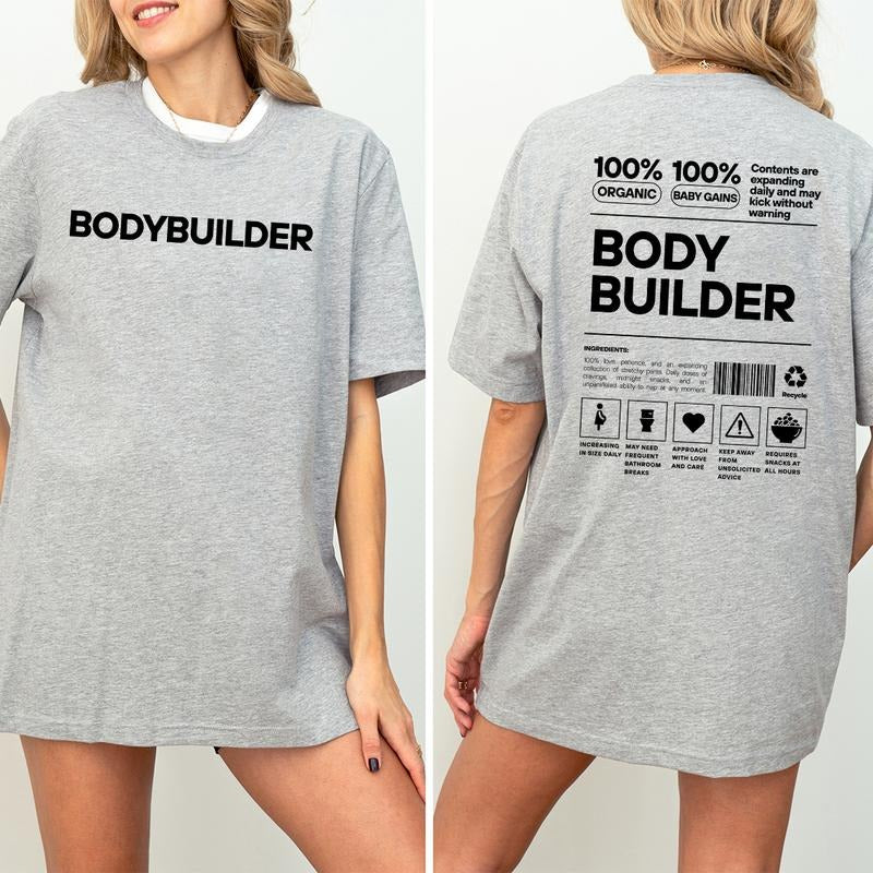 Bodybuilder Pregnancy Announcement Shirt, Fitness Workout Reveal T-Shirt, Weightlifting Baby Announcement Outfit, Gym...