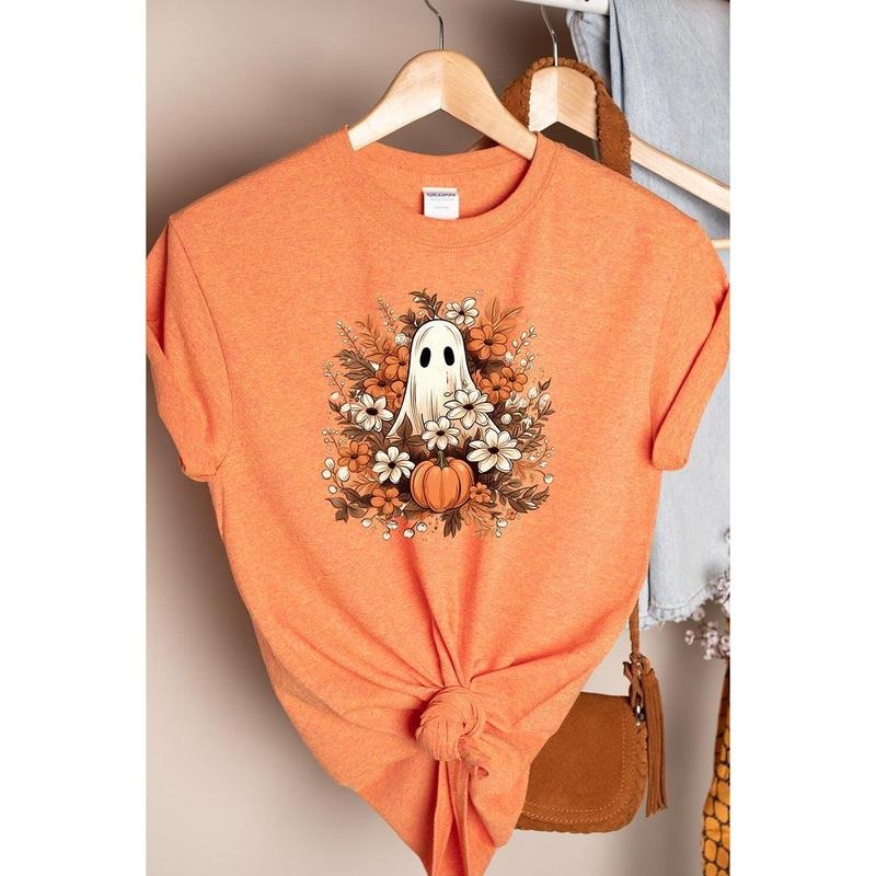 Boho Autumn Boo Short Sleeve Relaxed Fit T-Shirt Hoodie, Sweatshirt | UrbanDripWear.com