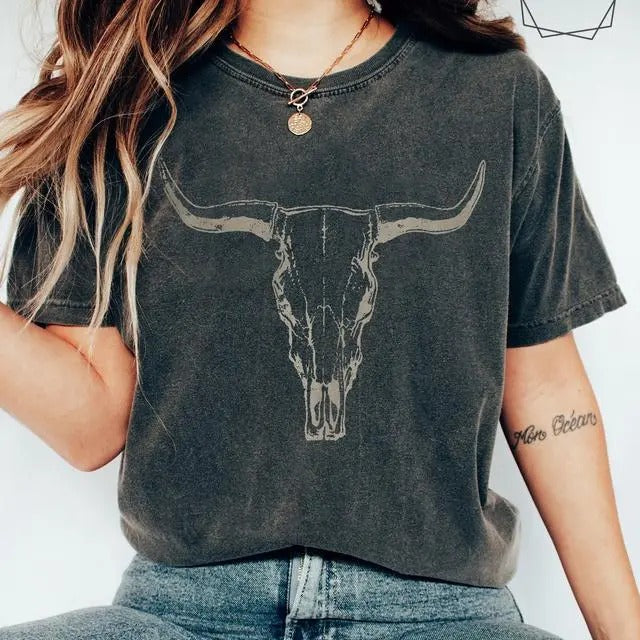 Boho Cow Skull Colors Shirt Howdy Wild West Shirt Top Womenswear Hoodie, Sweatshirt | UrbanDripWear.com