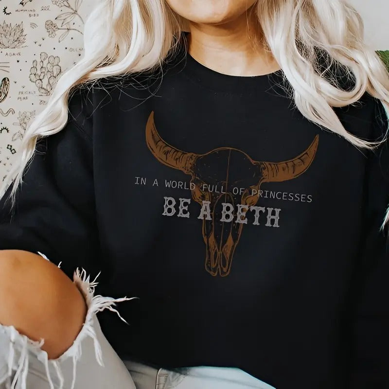 Boho Cow Skull Sweatshirt, Howdy Shirt, Wild West Shirt, Cowgirl Shirt, Bull Skull Shirt, Country Music Shirt, Wild West...