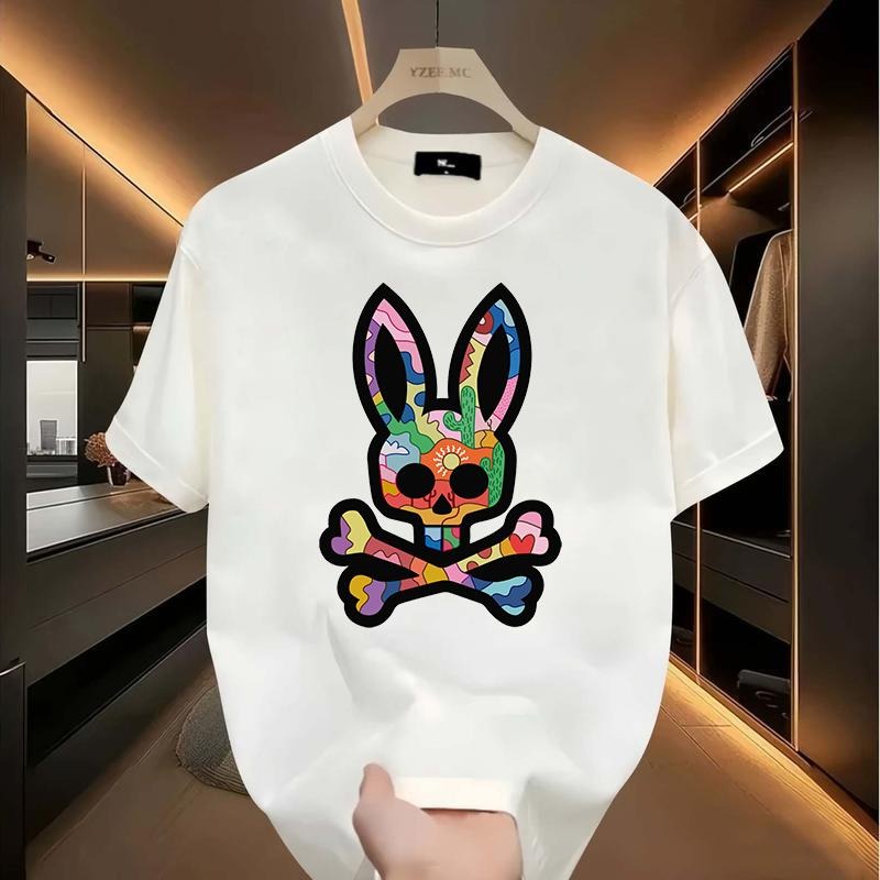 Bone graphic t-shirt, rabbit design, hip hop style, unisex, men's short sleeve crew neck street style t-shirt summer and...