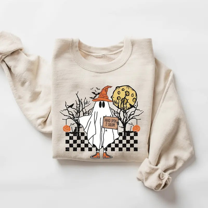 Boo Ghost Halloween Sweatshirt, Funny Ghost Halloween Sweatshirt, Ghost Shirt, Halloween Gift Shirt, Spooky Season Shirt...