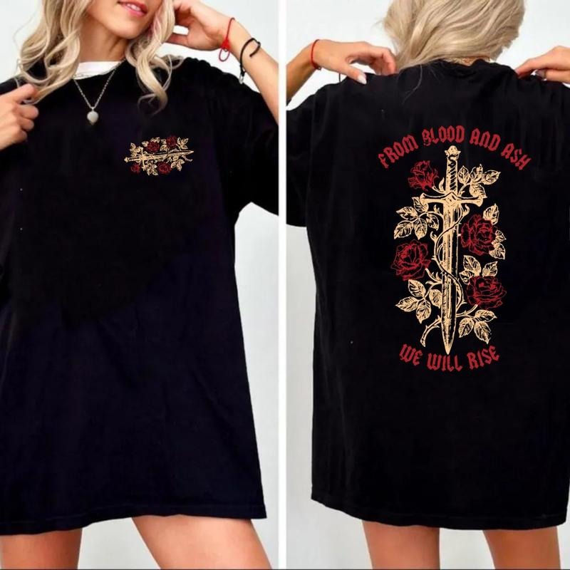 Book Lover Gift, From Blood And Ash We Will Rise Shirt, Unisex Sweater Pullover Tee Hoodie, Sweatshirt | UrbanDripWear.com