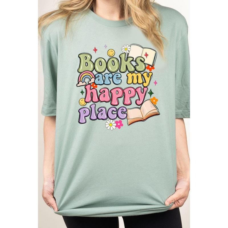 Books Are My Happy Place Combed Cotton T-Shirt Hoodie, Sweatshirt | UrbanDripWear.com