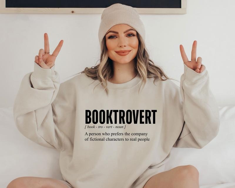 Booktrovert Definition Sweatshirt, Book Sweatshirt, Reading Sweatshirt, Funny Book Lover Sweatshirt, Teacher Sweatshirt,...