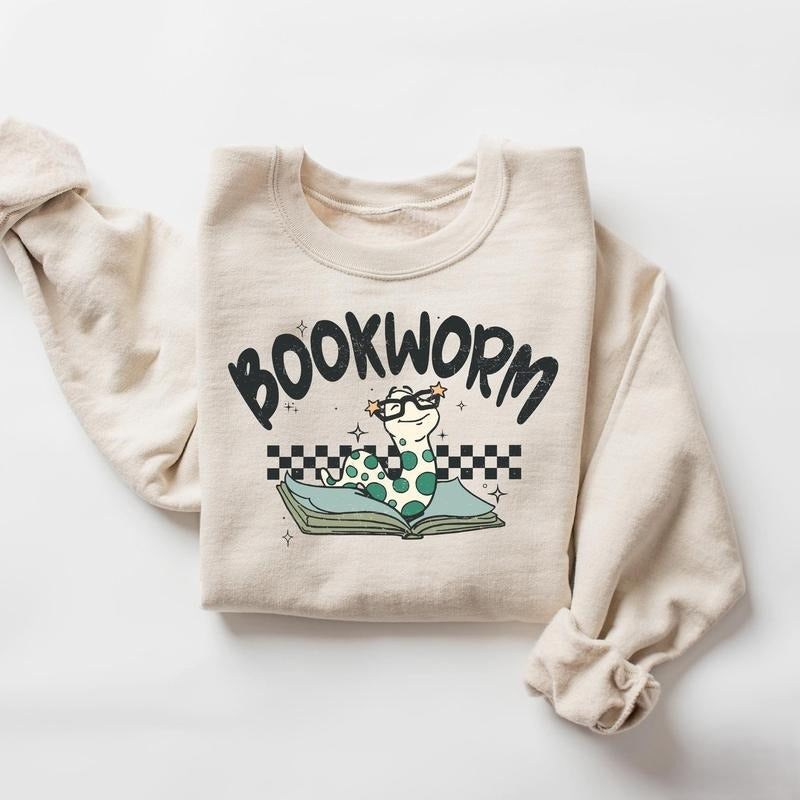 Bookworm Snake Shirt, Book Lovers Hoodie, Bookish Sweater, Teacher Book Lovers, Librarian Shirt, Book Lover Gift,...