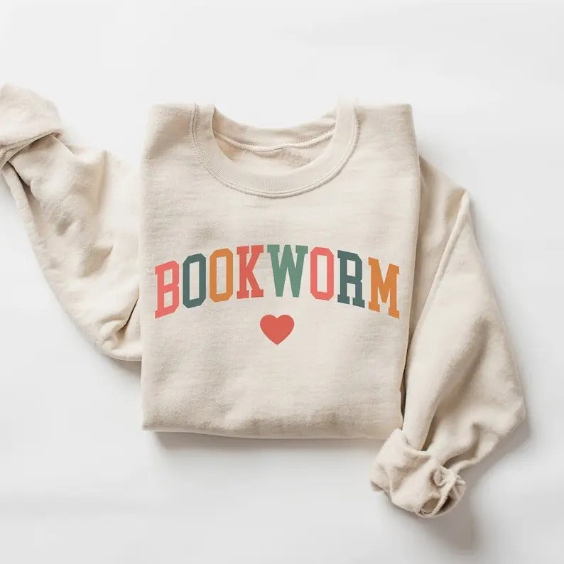 Bookworm Sweatshirt, Cute Teacher Books Lover Sweatshirt, ESL Teacher Sweatshirt, Teacher Reading Sweatshirt, Group...