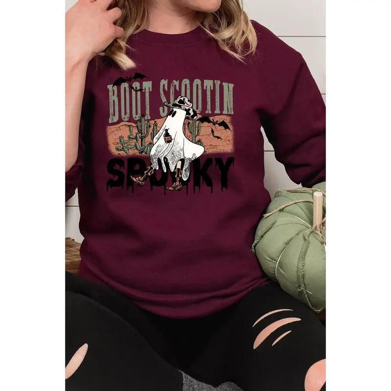 Boot Scootin Spooky Heavy-weight Crew Sweatshirt T-Shirts, Hoodie | UrbanDripWear.com