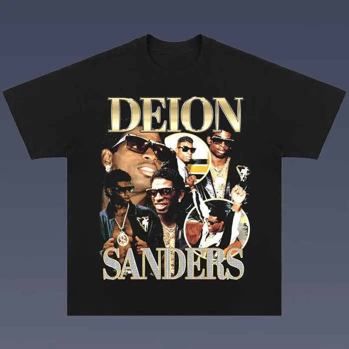 Bootleg Vintage 90s Style Deion Sanders T-Shirt Casual Classic christian clothing Cotton Fabric Menswear Top Hoodie,...