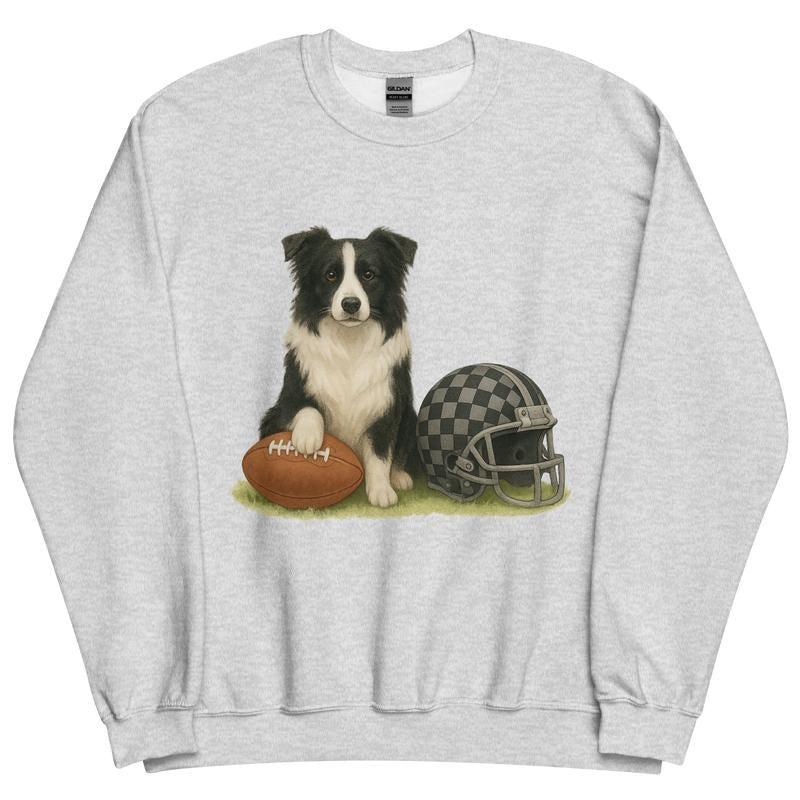 Border Collie Football Sweatshirt - Unisex Apparel Relaxed Fit Printed In The USA Clothing Womenswear Casual Comfort...