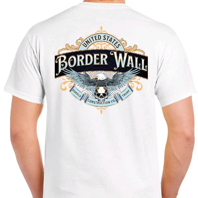 Border Wall Construction Co. T-shirt Menswear Cotton Tshirt Casual t shirt trump Hoodie, Sweatshirt | UrbanDripWear.com