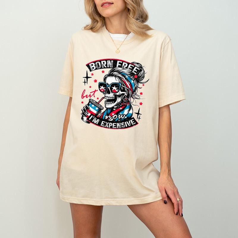 Born Free But Now I'm Expensive Shirt, Retro 4th of july Shirt, Funny Skeleton Fourth of July, Retro America Independence...