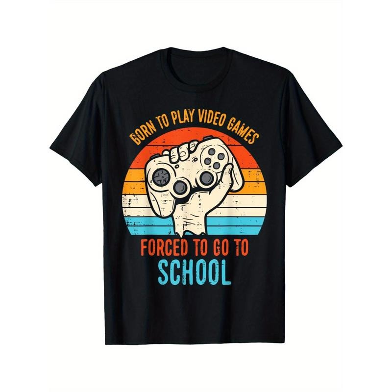 Born Play Video Games Forced School Funny Gamer T-Shirt made in usa Hoodie, Sweatshirt | UrbanDripWear.com