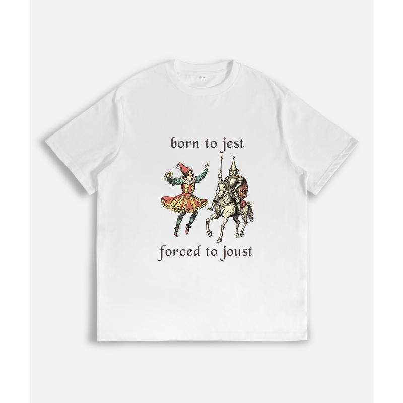 Born to Jest Forced to Joust Shirt. Funny Meme Tee. Medieval Middle Ages. T-shirt Tshirt Tees T.  Gamer Gaming Fantasy...
