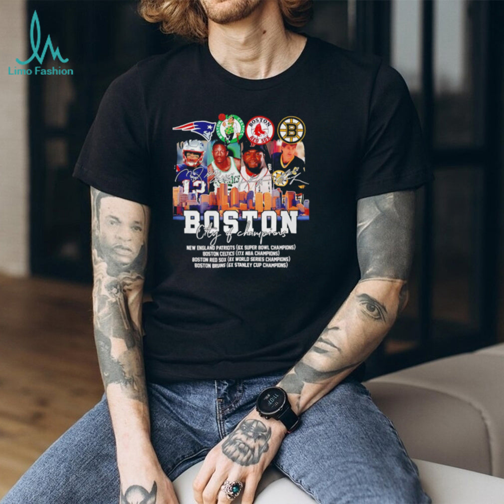 Boston City of Champions Skyline Multi Sport Legends T Shirt
